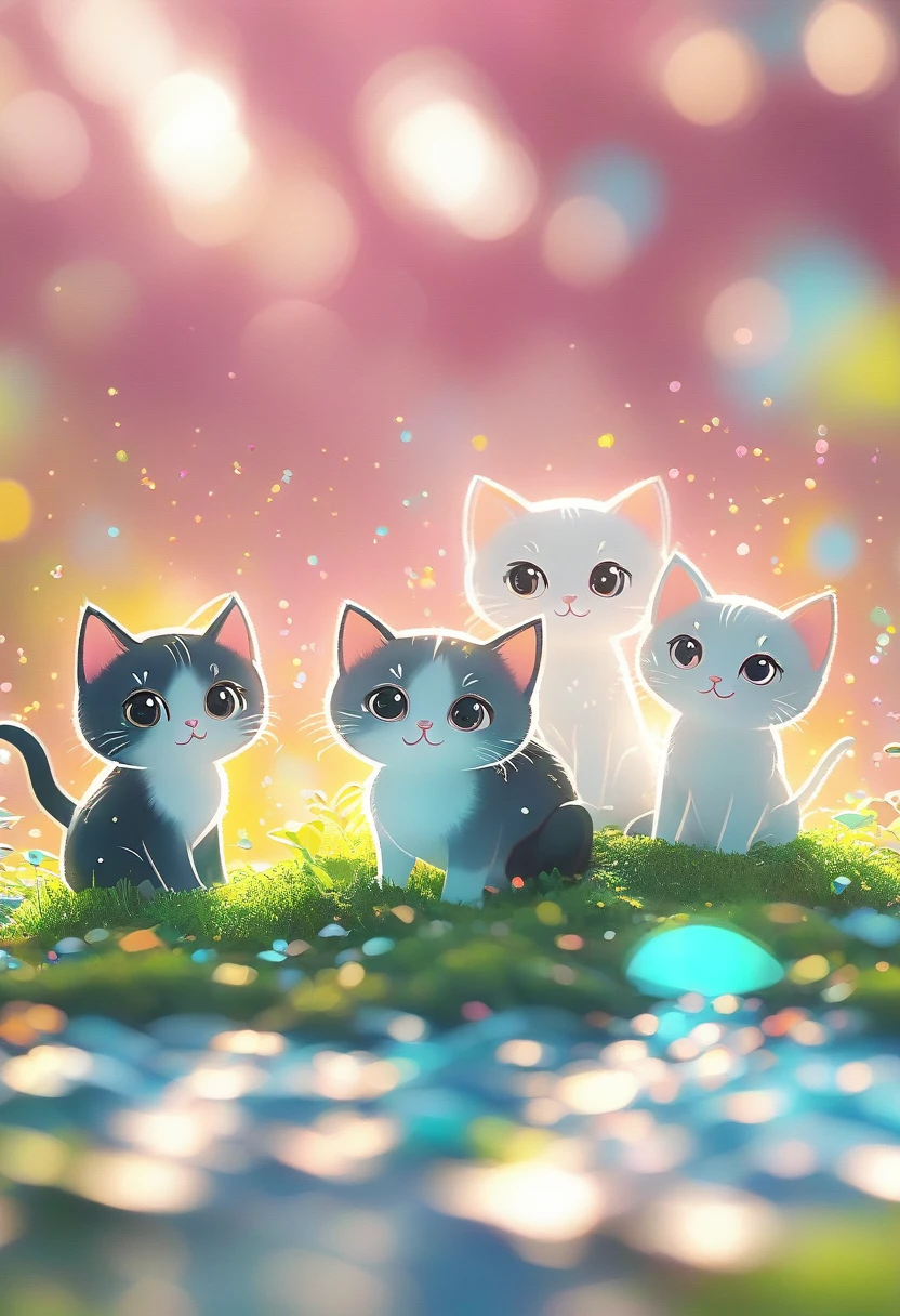 (masterpiece, Highest quality:1.2), Fisheye Lens:1.4，Multiple cats close-up on a pink background, cute numbersArt, Beautifully detailed digital art, 8K high resolution illustration wallpaper, Cute numbers, Blurred dream picture, 4K HD wallpaper illustration, Cute 3D rendering, Beautiful artistic illustration, 2D illustration, 2D illustration, Blurry dreamy illustration, Spectacular concept art. bokeh