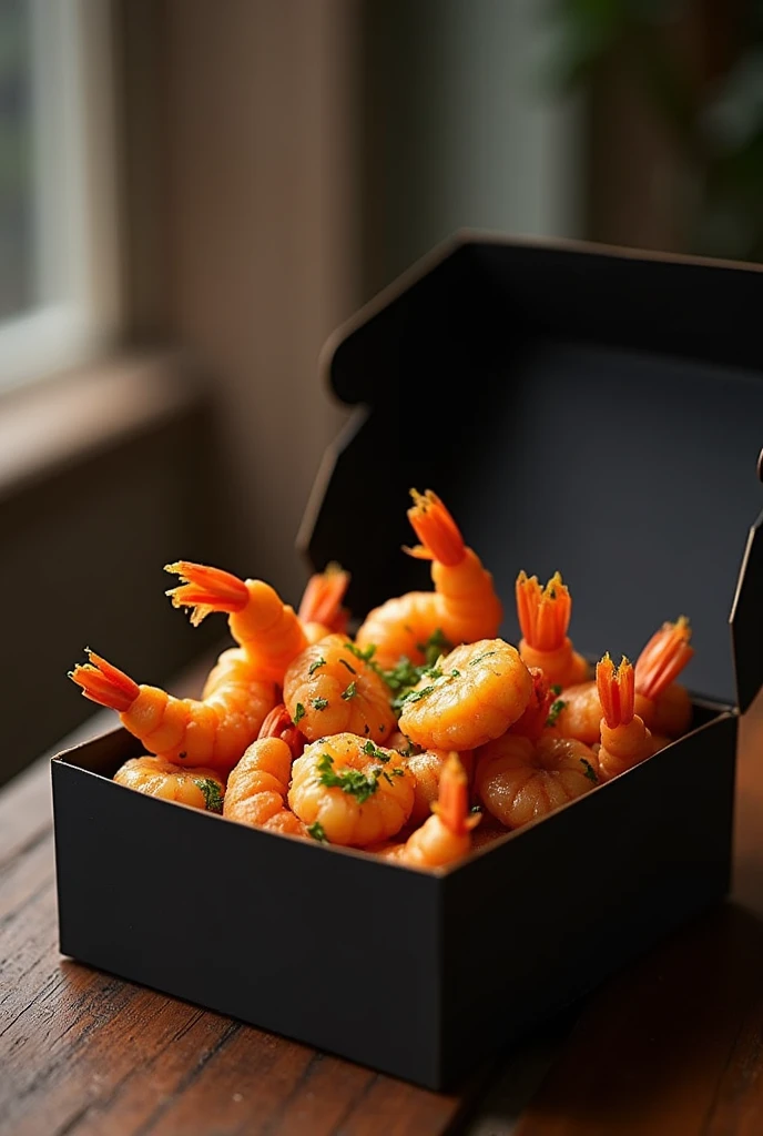 Myke tyson eat fried Shrimp from a Black box