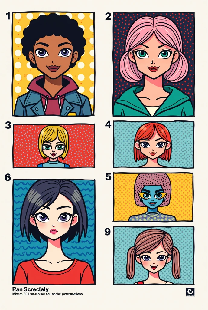Tạo ảnh bốc thăm random với hình ảnh pop art có 6 lá random mỗi lá in hình 1 hình ảnh pop art khác nhau để mọi người chọn có thể nhìn rõ nằm ngang 6 hình thôi đừng thêm nhiều