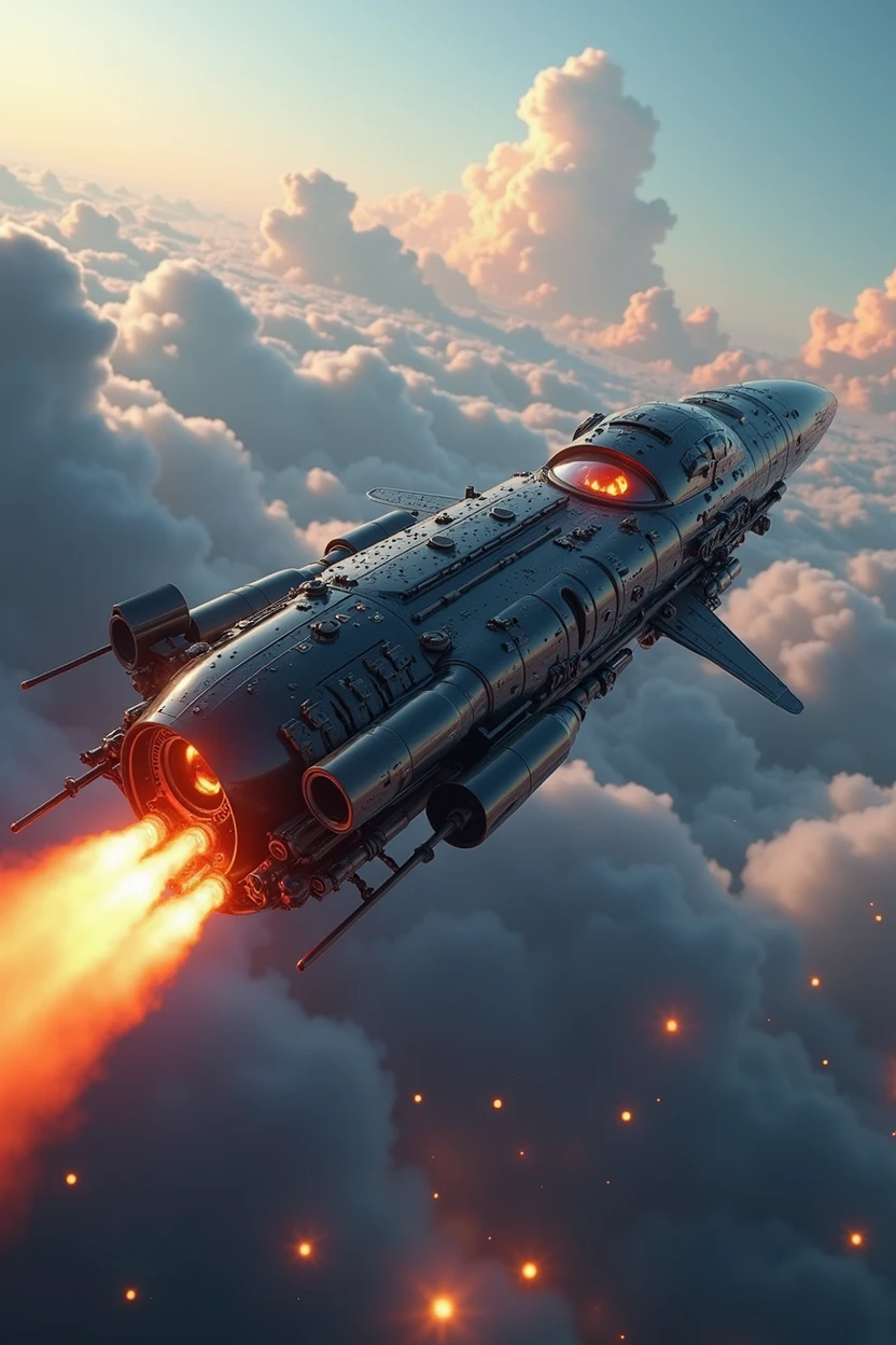 a futuristic rocket train, highly detailed 8k, photorealistic, ultra-detailed, intricate mechanical design, streamlined body, powerful rocket engines, glowing exhaust plumes, floating above the ground, futuristic landscape in the background, advanced technology, cinematic lighting, dramatic shadows, vibrant colors, dynamic composition