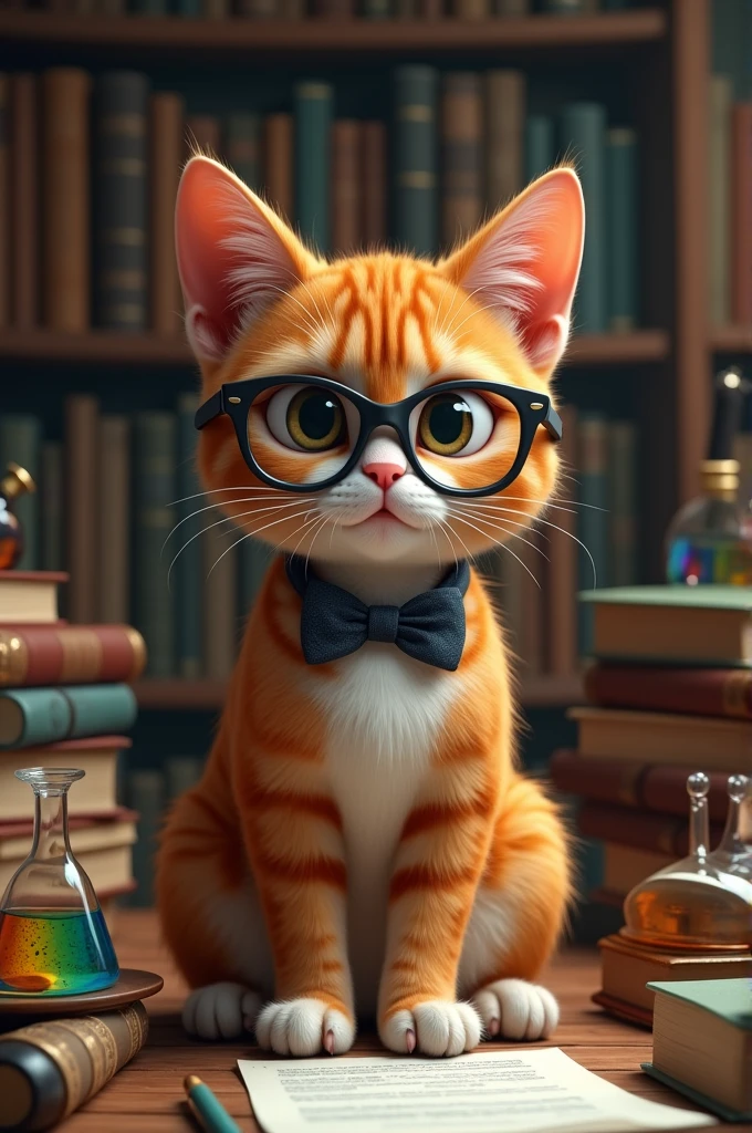 A nerdy cat