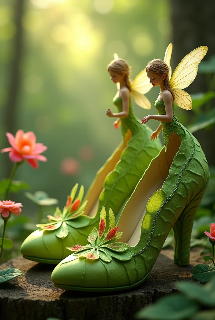 leaf shoes made by flower fairies