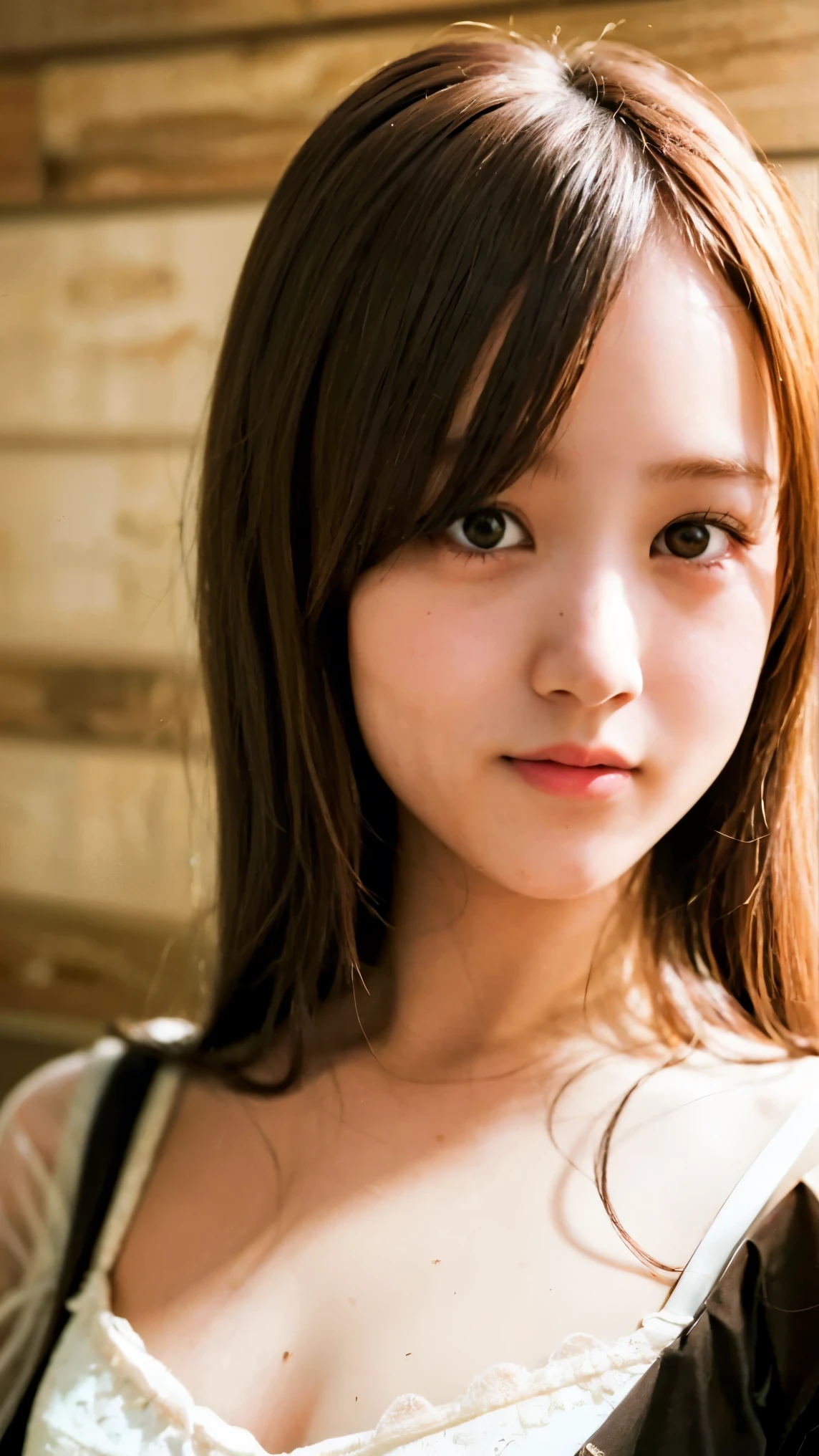 Blonde, Brown Hair, Everything modern:3.66, Cute Japanese Women Photos, smile, 20-year-old, Straight Hair:2.55, (photo Realistic:1.4), (hyper Realistic:1.4), (Realistic:1.3), (Smoother lighting:1.05), (Improving the quality of cinema lighting:0.9), 32K, 1 girl,20-year-oldの女の子, Realistic lighting, Backlight, The light shines on your face, Ray Tracing, (Bright light:1.2), (Improvement of quality:1.4), (Highest quality Realistic textured skin:1.4), fine grain, Detailed face,(smile:1.0), (Emphasis on face close-up:1.3), (Enhances the beauty of skin texture:1.1),((Extremely precise and accurate anatomy:1.0)), (Enhances the beauty of skin texture:1.1), Clean and glowing skin, mesh, thin:1.2, (Realistic:1.3), Realisticなライティング, (Smoother lighting:1.05), 32K, One Japanese woman, fine grain, Detailed face, (Film Grain:1.1),(Accentuates body lines:1.1), High resolution, Natural look, Kind eyes, Improves hair quality, Delicate light and shadow, Transparent muscles, Graceful pose, Beautiful Eyes, Sharp details, Soft light reflection, Beautiful contours, Delicate skin tone, Fine hair texture,Cute Japanese Women Photos,