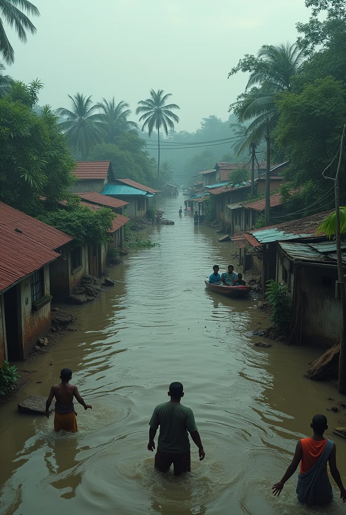 Kerala 2018 Floods inundated houses, submerged roads and sheltered buildings