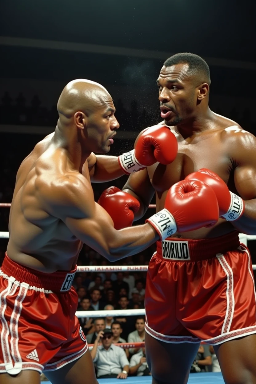 Mike Tyson getting hit by a boxer shrimp
