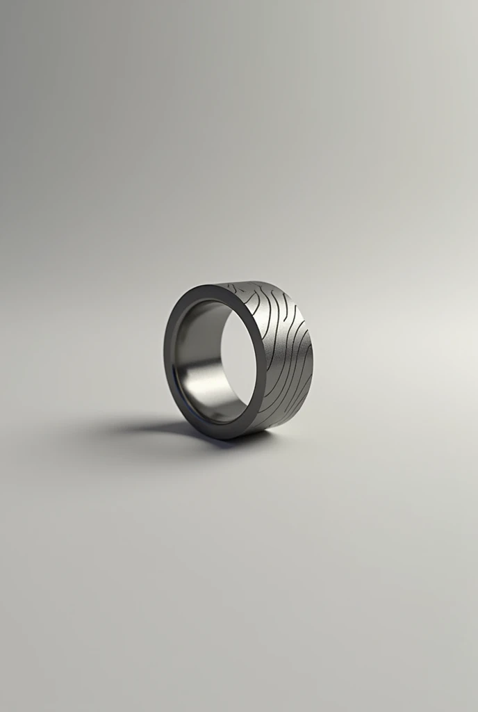Wearable Ring representing gravity on a plain background 