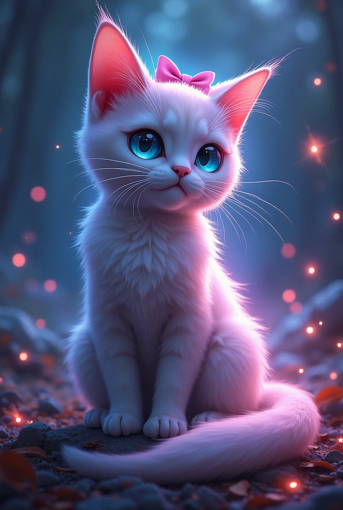 A cat with a bow and electromagnetism stuff