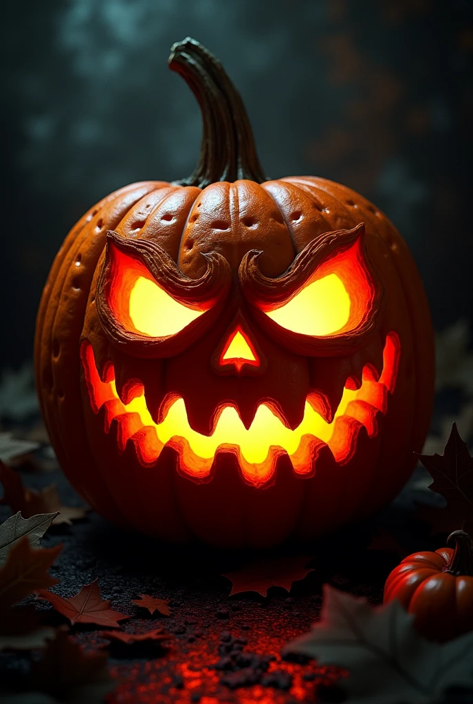 Halloween Pumpkin poster Black background 
