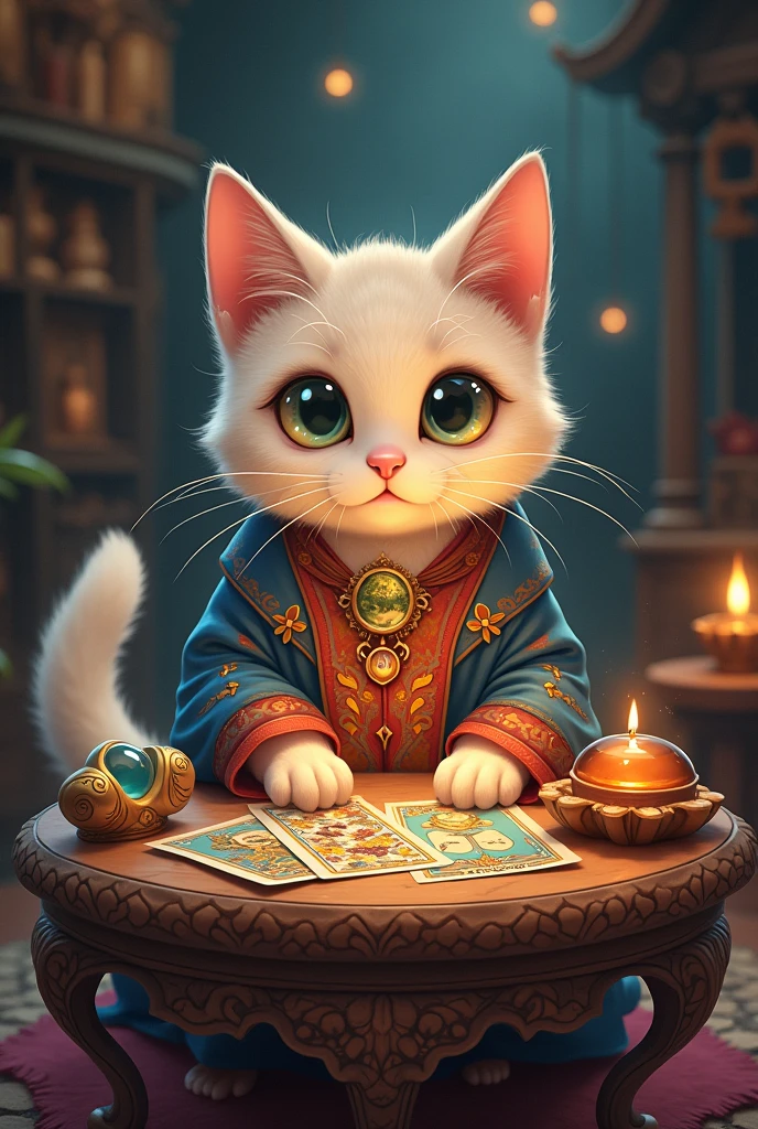 Cute cat fortune teller