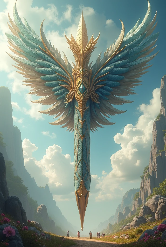 Beautiful and giant pen with feathers
