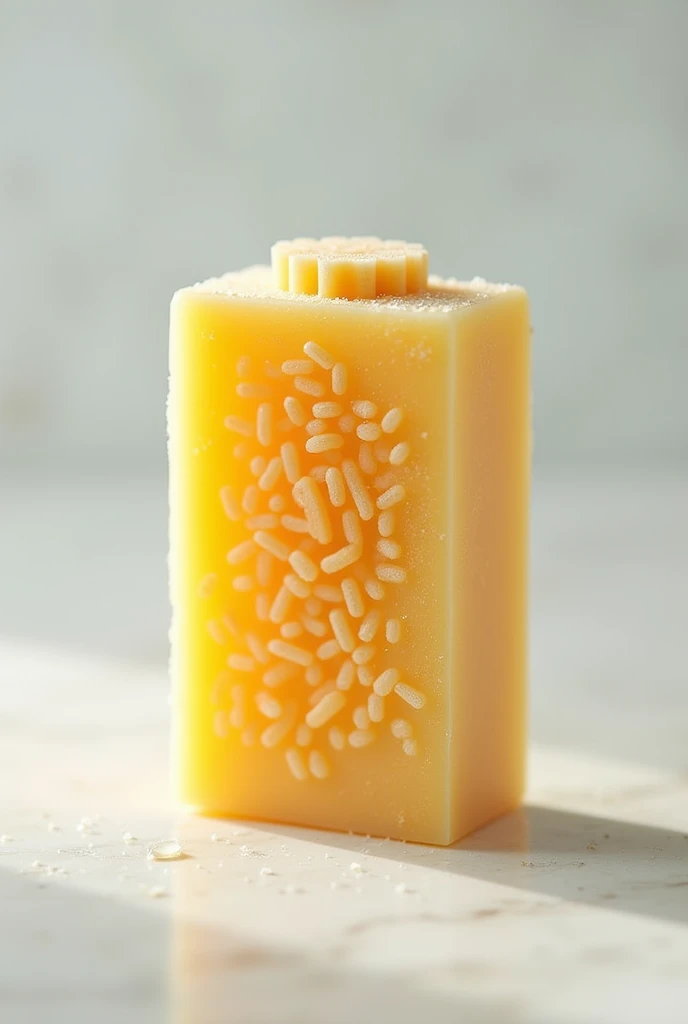 Make me a prototype of a soap that has a built-in sponge, Because mostly when you use body soap it doesn't exfoliate and doesn't remove dirt from the skin.. CREATE A PROTOTYPE OF A SOAP THAT HAS A BUILT-IN SPONGE THAT SCRATCHES THE SKIN THAT IS VISUALLY ATTRACTIVE TO THE MARKET