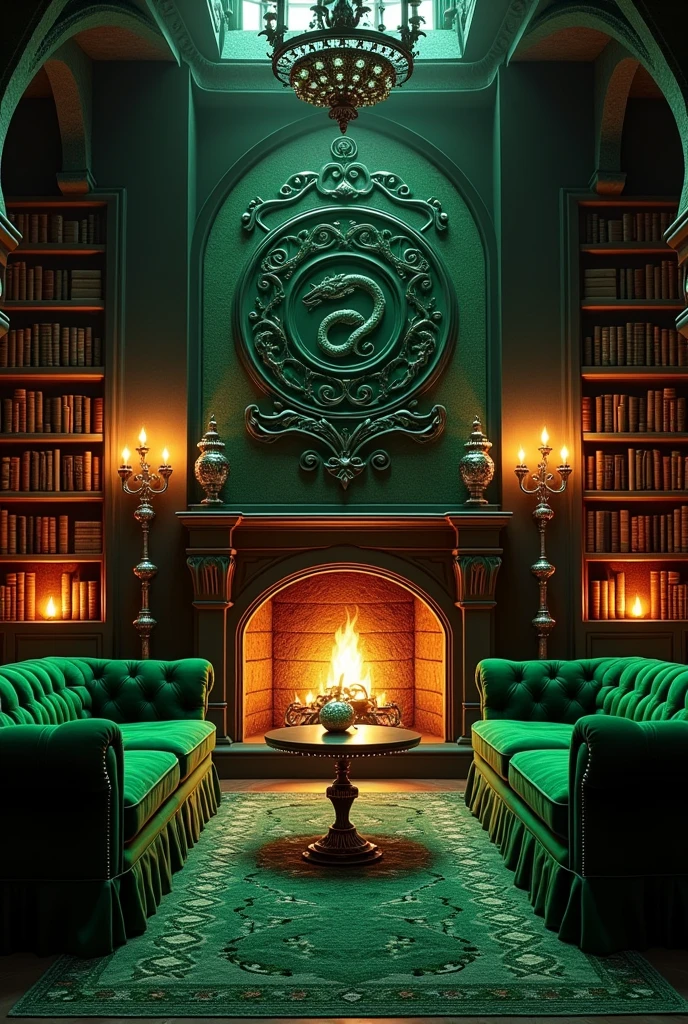 Slytherin themed interior 