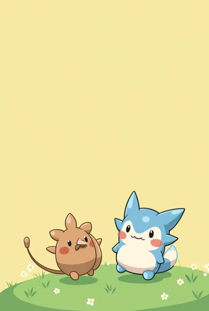 (Most of the background is solid color.),Simple little cute Pokémon animal pictures are below