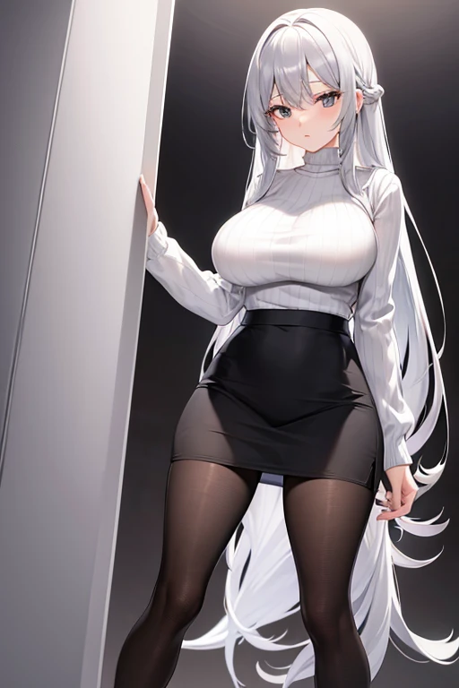 1girl, solo, long hair, breasts, bangs, large breasts, hair ornament, dress, holding, cleavage, bare shoulders, sitting,