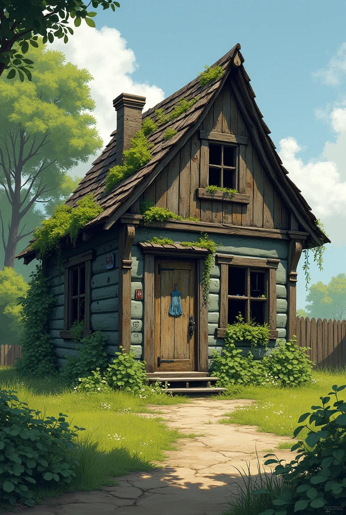 create a house that is worth 10 euros and is old