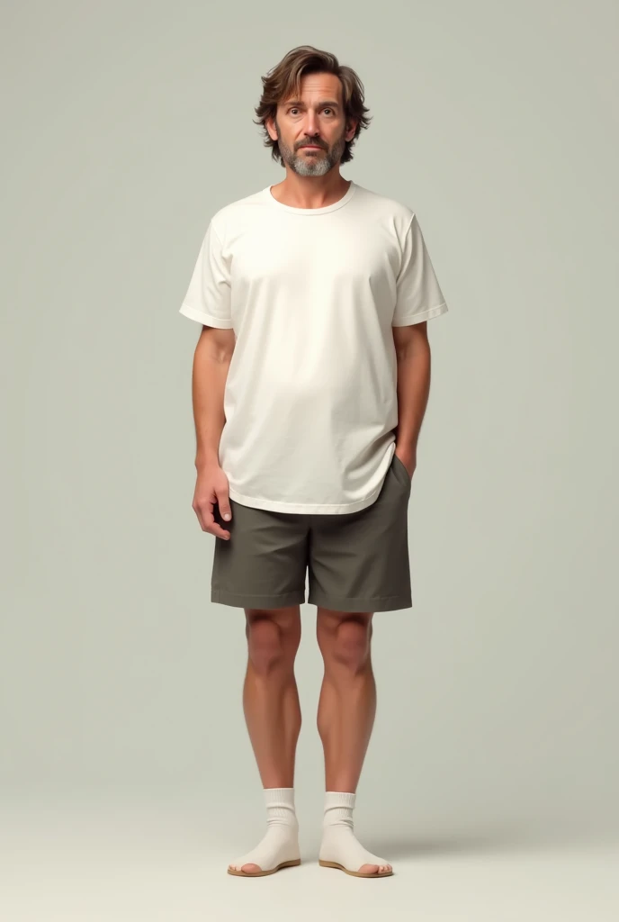 Average man without underwear and with white socks
