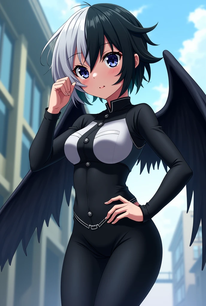 Irene,blue eyes,black hair,short hair,crown,serious,blush,
black top,sleeveless,black gloves,topless,navel,from below,white pants,
(detailed areolas, detailed nipples, detailed breasts),
night,streets,cloud,
(insanely detailed, beautiful detailed face, masterpiece, best quality),solo,<lora:Irene:0.8>,