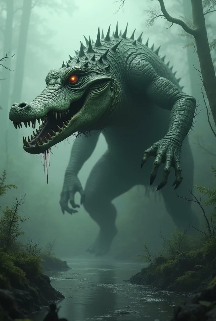 Crocodile and zombie terrible hybrid