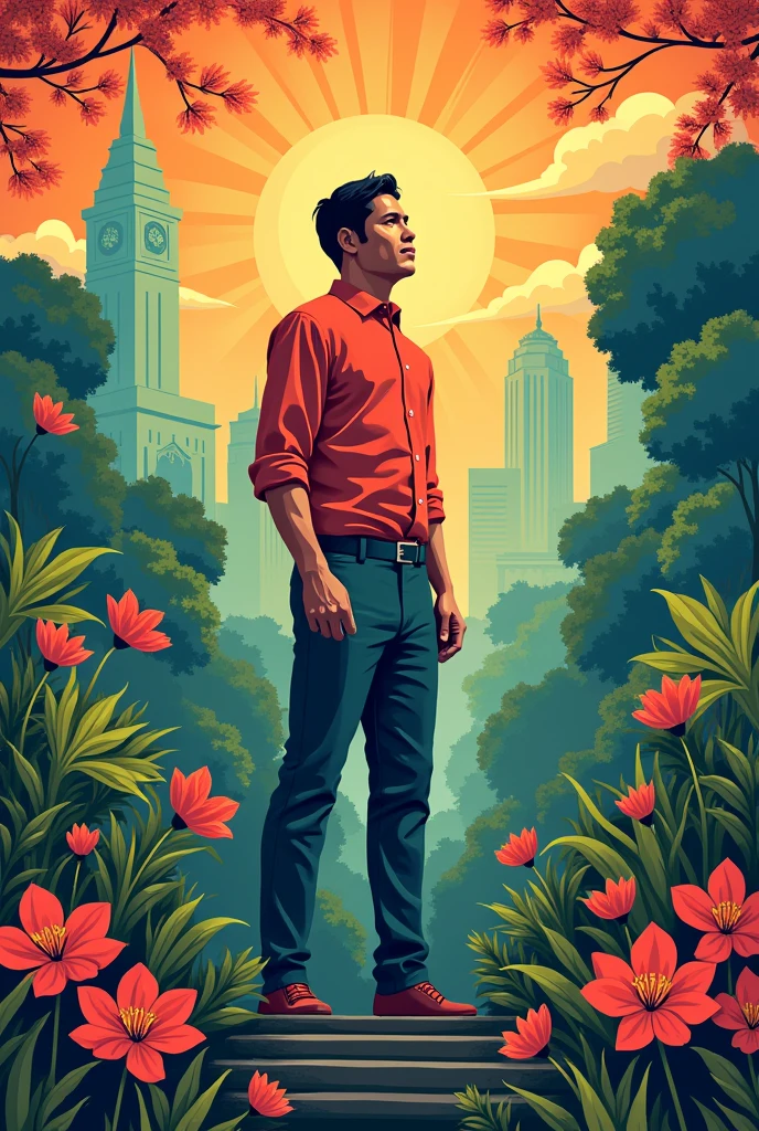 Generate an image of poster larawan na nagpapakita ng pagtataguyod ng kabutihang panlahat drawing .Philippines filipino