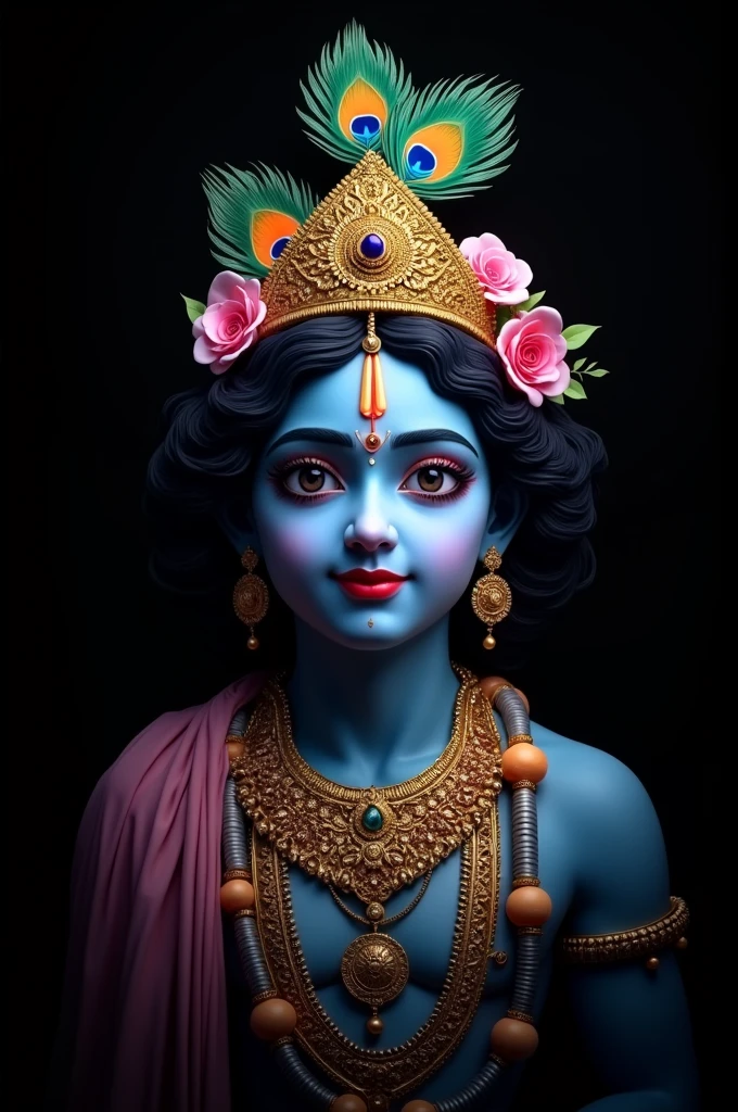 Shree Krishna with black background hd