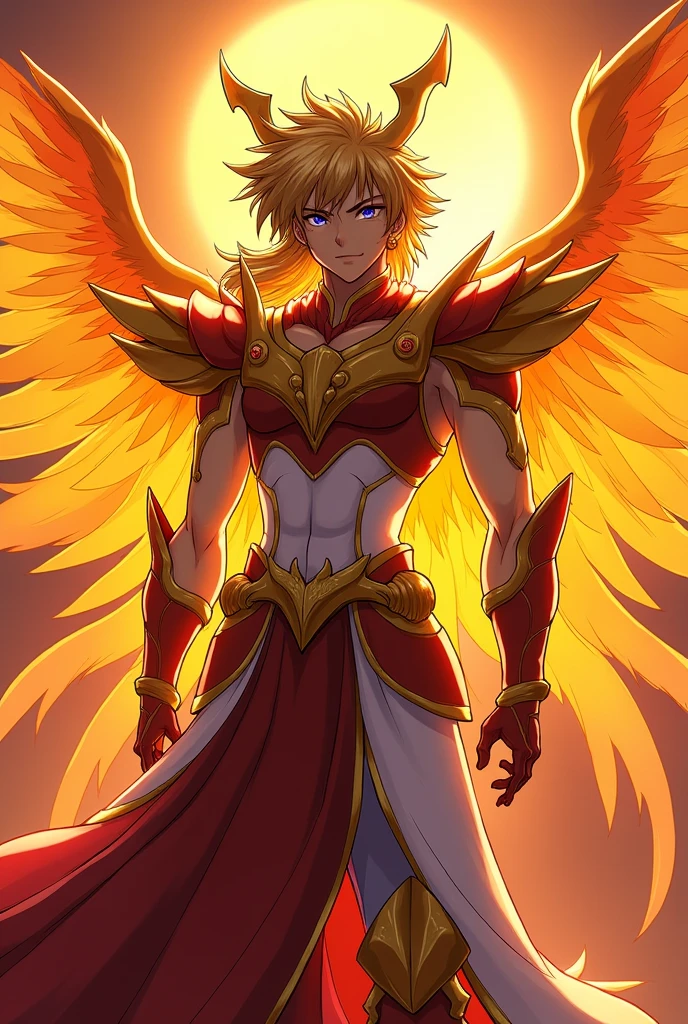Generates an anime character named Ikki from the anime Saint Seiya and has the Phoenix armor equipped