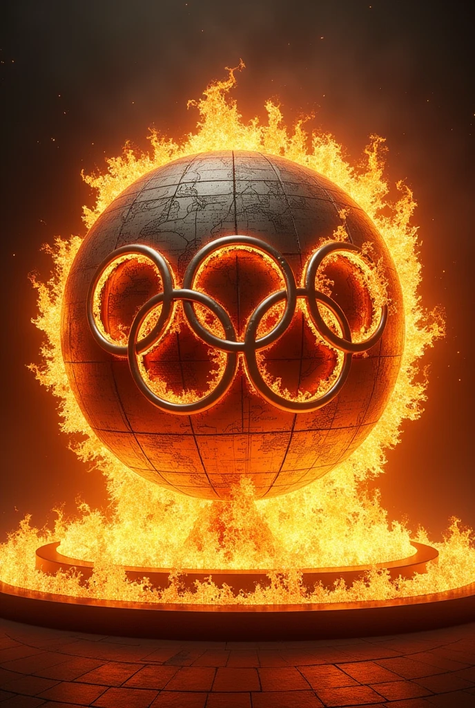 Olympic globe pyre