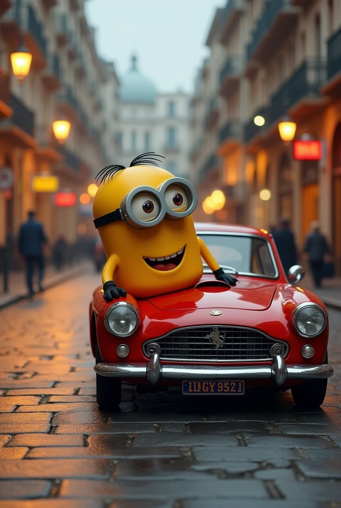 Minion with a Ferrari 