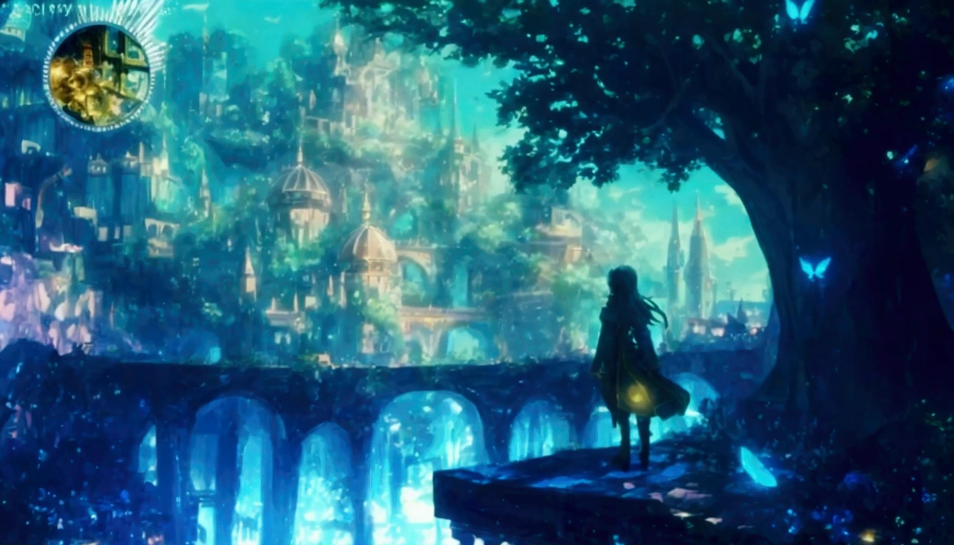 Standing on the shelf、Anime girl looking at a fantasy city with a castle in the background, Beautiful anime scene, A female adventurer with her back turned looking at the bridge leading to a fantastical town, Anime Background art, Beautiful fantasy anime, Anime fantasy artwork, Beautiful anime scenery, Beautiful peaceful scene in anime, anime art wallpaper 4k, anime art wallpaper 4k, Anime fantasy illustration, Anime Background, 4k anime wallpaper