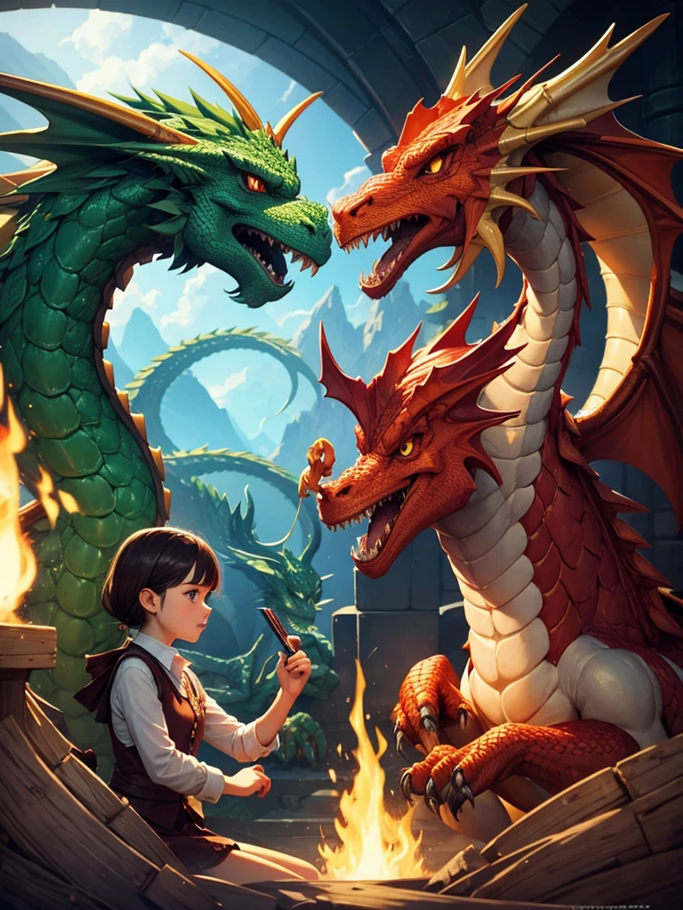 letter "N" and dragon