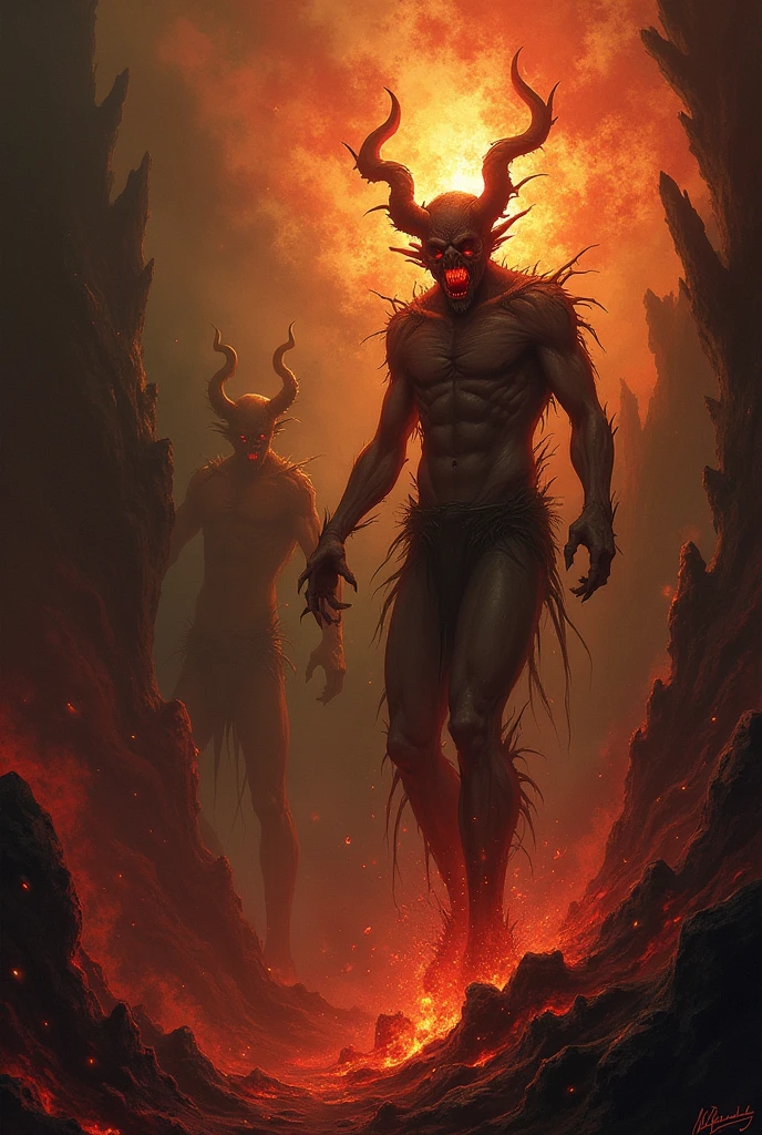three demons dancing