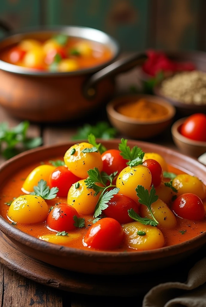 Potato and tomato curry