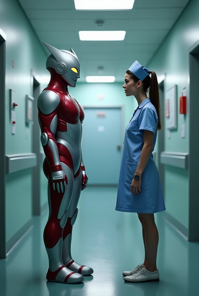 Ultraman meet a nurse in hospital