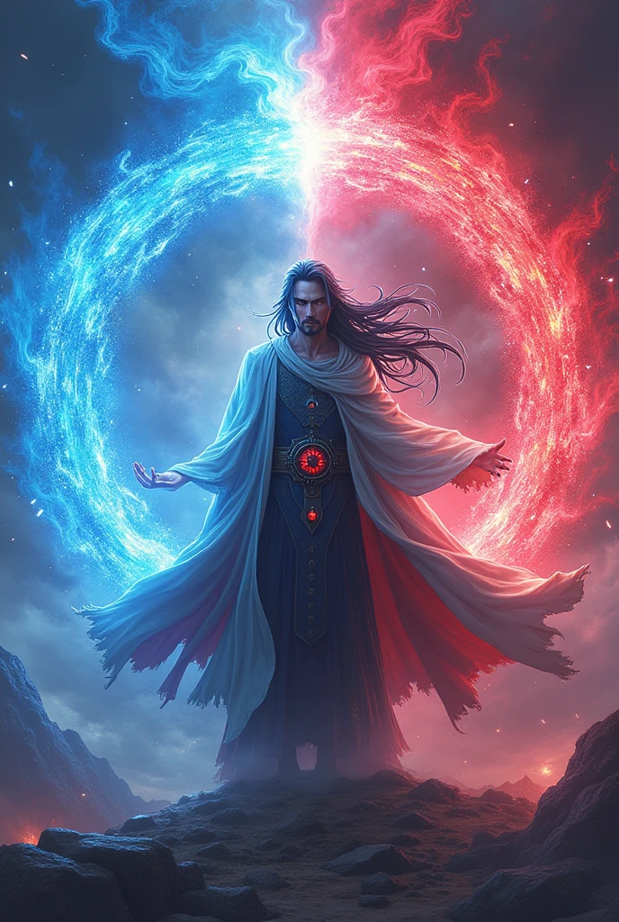 Satoru gojo uniting blue and red