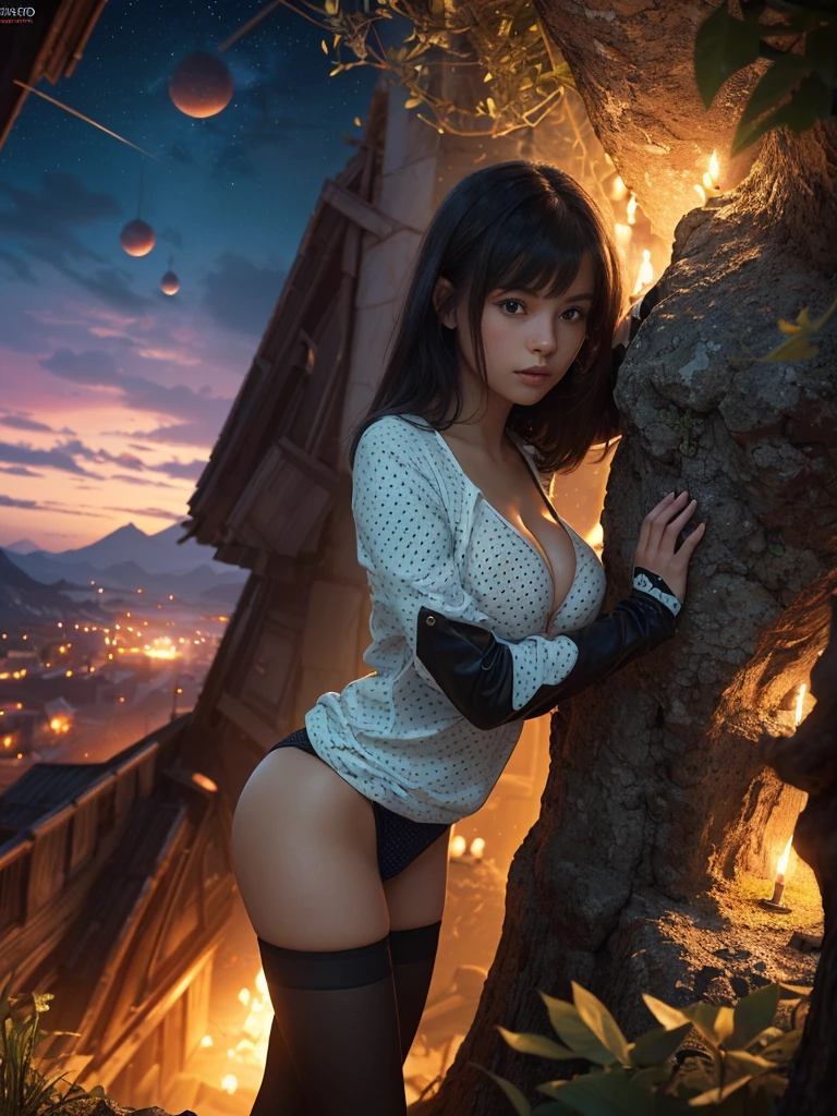 (a girls with beautiful breasts:1.3),(the human:1.3),bangs,(The scenery in the mind of a crazy person:1.5),(Countless dots around:1.3),(digital code:1.2), ,extremely detailed CG unity 8k wallpaper,