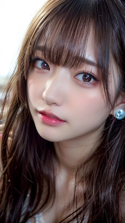 (Highest quality, 8k, masterpiece:1.2, Very detailed, Ultra-fine, All the details, 8k超高精細, Ultra-high resolution, Attention to detail, The finer details, Best Shadow, Photorealistic photography, Ultra-realistic、Very delicate and elaborate skin, High resolution 16K human skin closeup, Use natural light and colour, Perfect Anatomy, Highly detailed and realistic human lips, Highly detailed and realistic human eye, Symmetrical and uniform face and body)、The whole place is shrouded in darkness.、Devil cosplayer kneeling、((Top view, subjective - forward facing)), Extreme close up of face、((Look Up:1.6、look up、Gazing at each other))、(abyss、Bad dreams)、Handprint Bra、Overflowing breasts、Sweat dripping on the chest、((Straight long hair、Show both ears、Change your hairstyle、The costume is made of layers of shiny, reflective colors that hide everything.、Pictorial patterns、Super Mini Shorts、Color Accessories、))、Beautiful woman、Dainty、Ultra color white、Whitening skin、cute、Crafty、Ahegao、squint、squint、(Large, clear eyes、drooping eyes:1.6、double eyelid、Natural Makeup、Glossy Lips、Shiny transparent red pink lipstick)