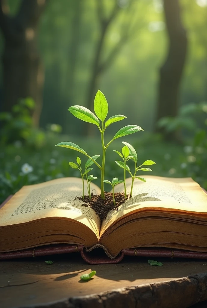 book with seedlings 