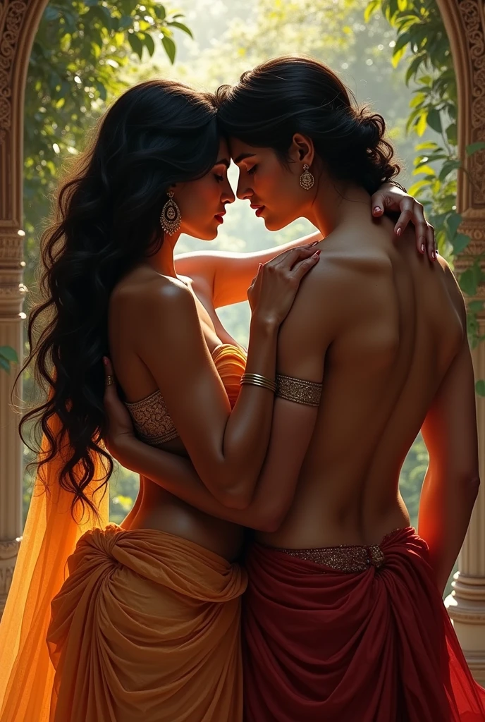 Indian women kissing 10 men