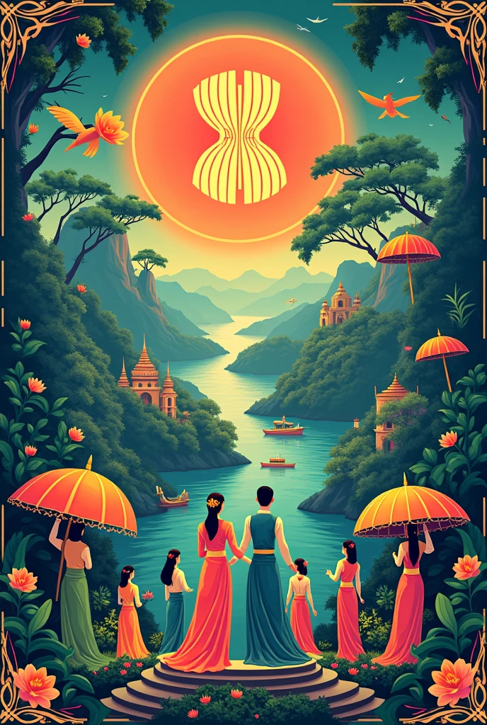 make a poster of asean country ( Malaysia, Vietnam, cambodia, Singapore, laos, Indonesia, myanmar, Thailand, brunei, Philippines)