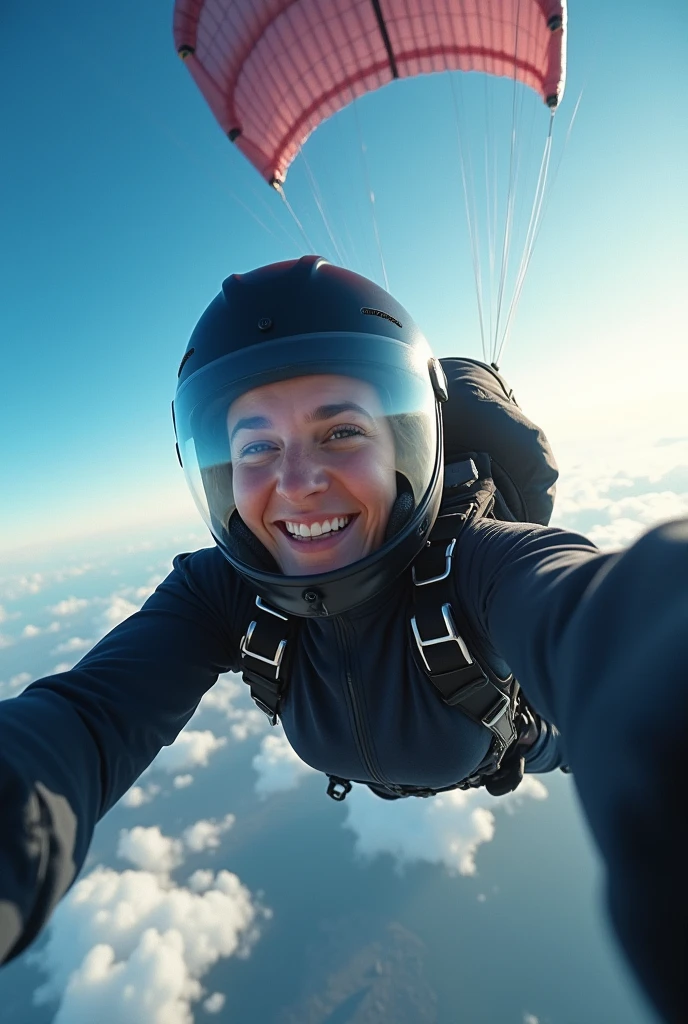 Selfie with an open parachute