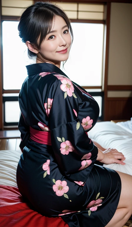 Beautiful Japanese Woman、Beautiful mature woman、Classy sex appeal、sexy、Perfect lighting、beauty、透明なbeauty、8KHigh resolution、beauty in natural light、High resolution、Realistic、masterpiece、smile、Gravure quality、55-year-old Mrs..、Plump figure、Big Ass、Yukata Festival、evening