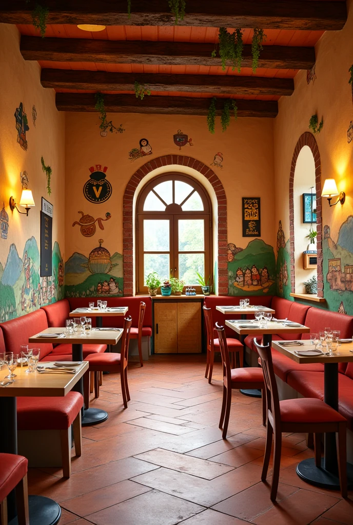 Can you create a children's area for the Italian restaurant?, something cozy