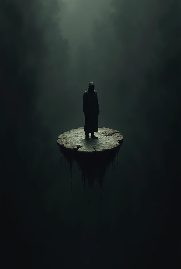 on a surface so small that it only offered space to place the feet, a small surface and abyss