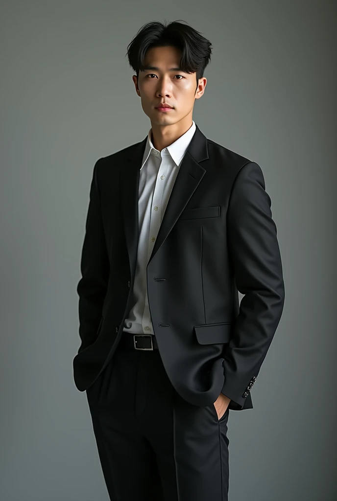 Chinese-korean Idol,45 yearsold,((a handsome man, male model modern clothing, Full length portrait: 1.5)), (Best Quality, 4k, 8k, High resolution, masterpiece: 1.2), ultra detailed, (realist, photorealist, photorealist : 1.37), HdR, HD, studio lighting, Ultrafine paint, sharp focus, Physically based representation, extremely detailed description, professional, vivid colors, bokeh, dramatic lighting, cinematographic composition,