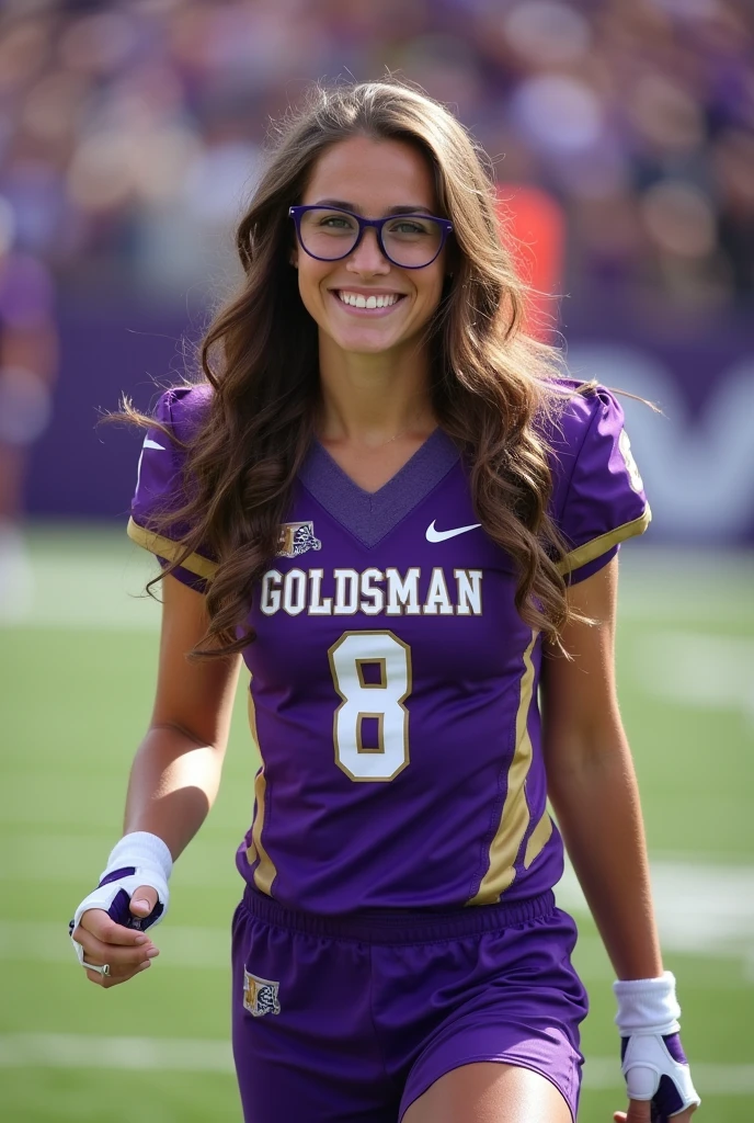 an offensive lineman for the James Madison Dukes university female football team. Number 71