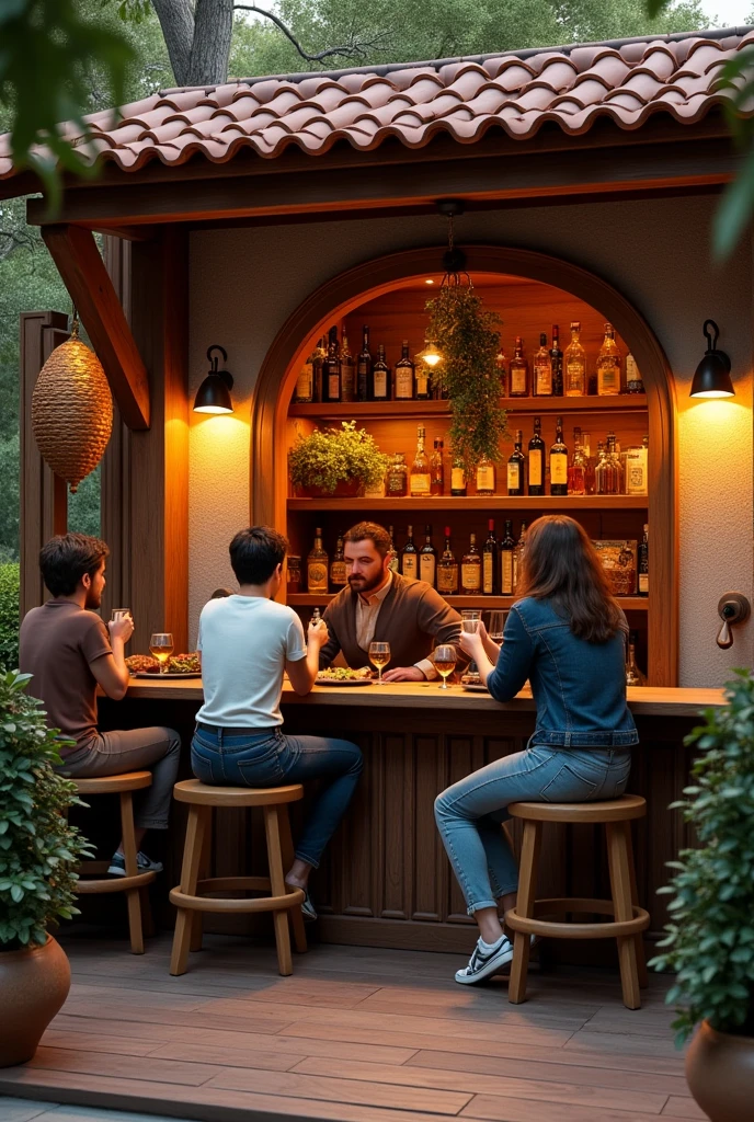 Believe me in the mini bar of the Italian restaurant, remember it's made of concrete, Hardwood roof and clay tiles