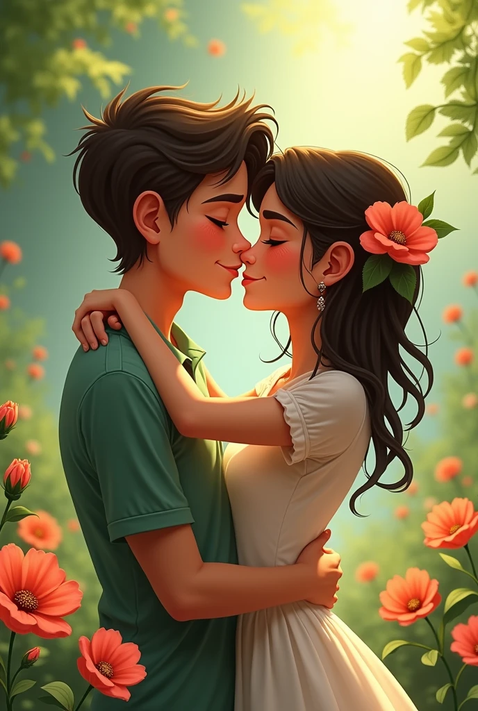 a kiss and a flower 