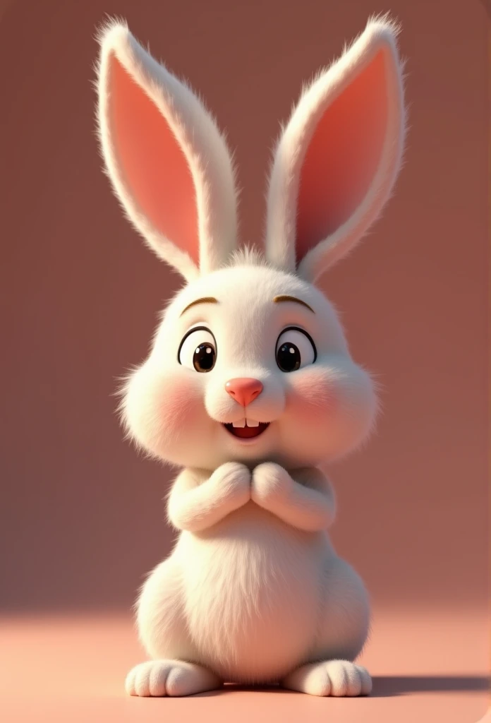 Cartoon character of a cute bunny, an animated character, stylized character, animation style rendering, 3d stylized, Arnold Maya render, 3 d render stylized, toon render keyshot, 3d character, 3d character, 3d rendering stylized, 3 d character render, cartoon character, Personagem de close up, character posing, (Pixar-style) (master part:1.2) (bokeh) (best quality) (skin detailed) (detailed texture) (8k) (Argilla) (Cinematic lighting) (sharp focus，Sit down and lift your upper body