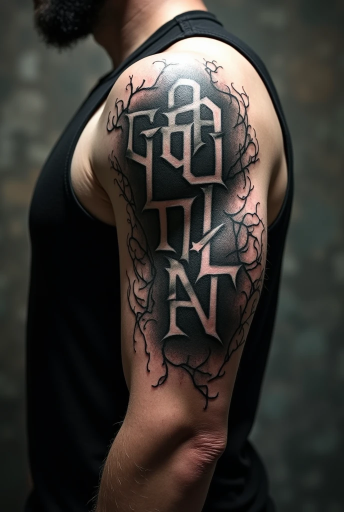 Dark lettering tattoo vbla
