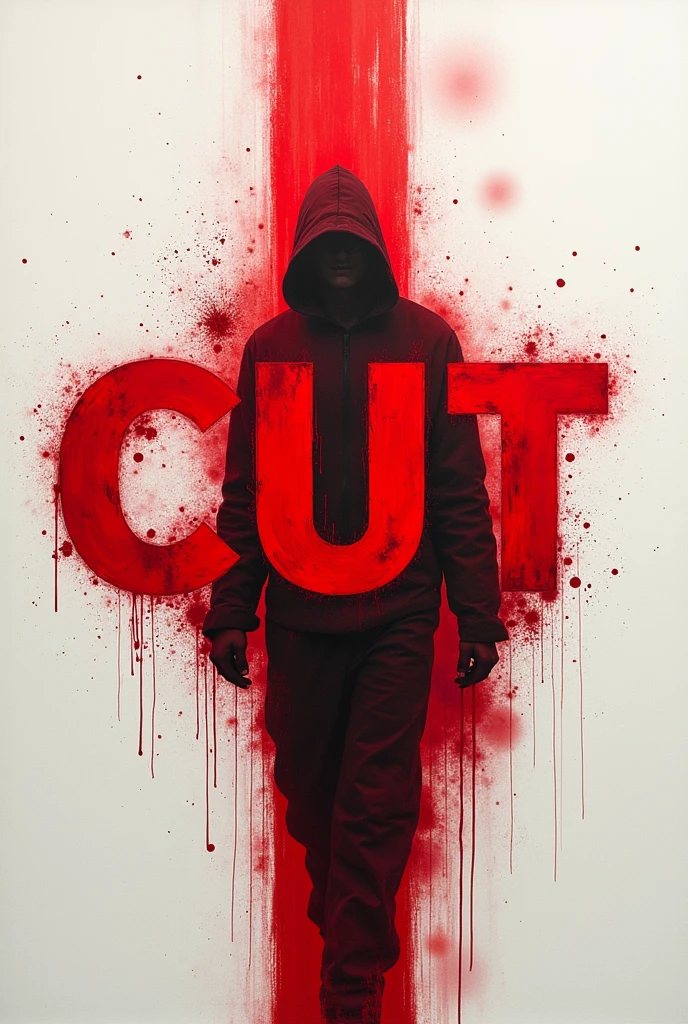 I want a red text titled Cut in the middle