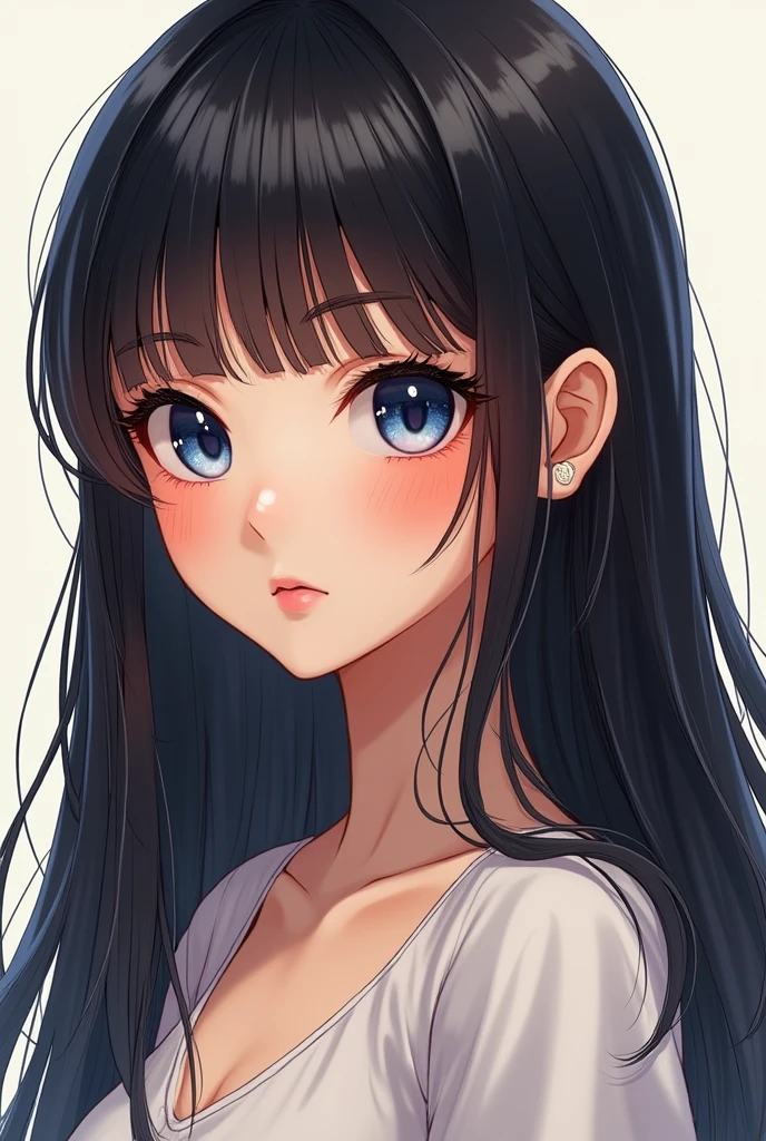 gorgeous,(painting) ((masterpiece, best quality)) (Character Design Sheet, Same role, front, side, Back, There is text written around) ,Shiny、Firming、Radiant skin, Bangs between the eyes, Shiny直美丽的白金金发, Extra Long Straight Silky Hair, Eyeliner, Sexy, beautiful and innocent 14 years old, HD big beautiful bright blue eyes, Beautiful cute girl, baby face, short sleeve